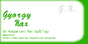 gyorgy max business card